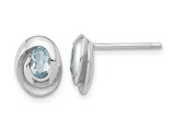 1/2 Carat (ctw) Blue Topaz Button Earrings in Sterling Silver